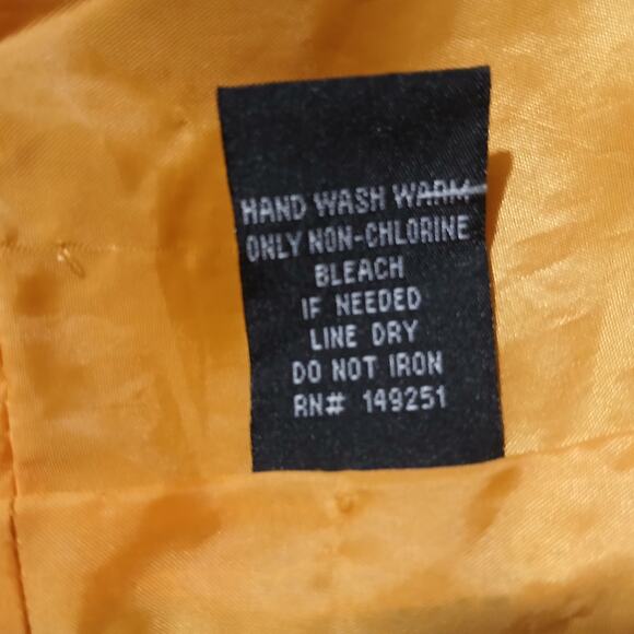 Baccini 1X Marigold Fitted Faux Leather Pleated Peplum Hem Fully Lined Jacket - Picture 10 of 11